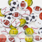 Coloridos dibujos animados baloncesto fútbol rugby pelota botones impresos hebillas de madera