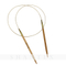 Venta al por mayor Confort Seguro Herramientas de costura Metal Cobre Conjunto de bambú Circular Aguja de tejer con alambre de plástico