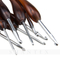 8 unids / set acrílico curvado aluminio metal ganchillo ganchillo marrón agujas de tejer alfileres DIY manualidades marrón