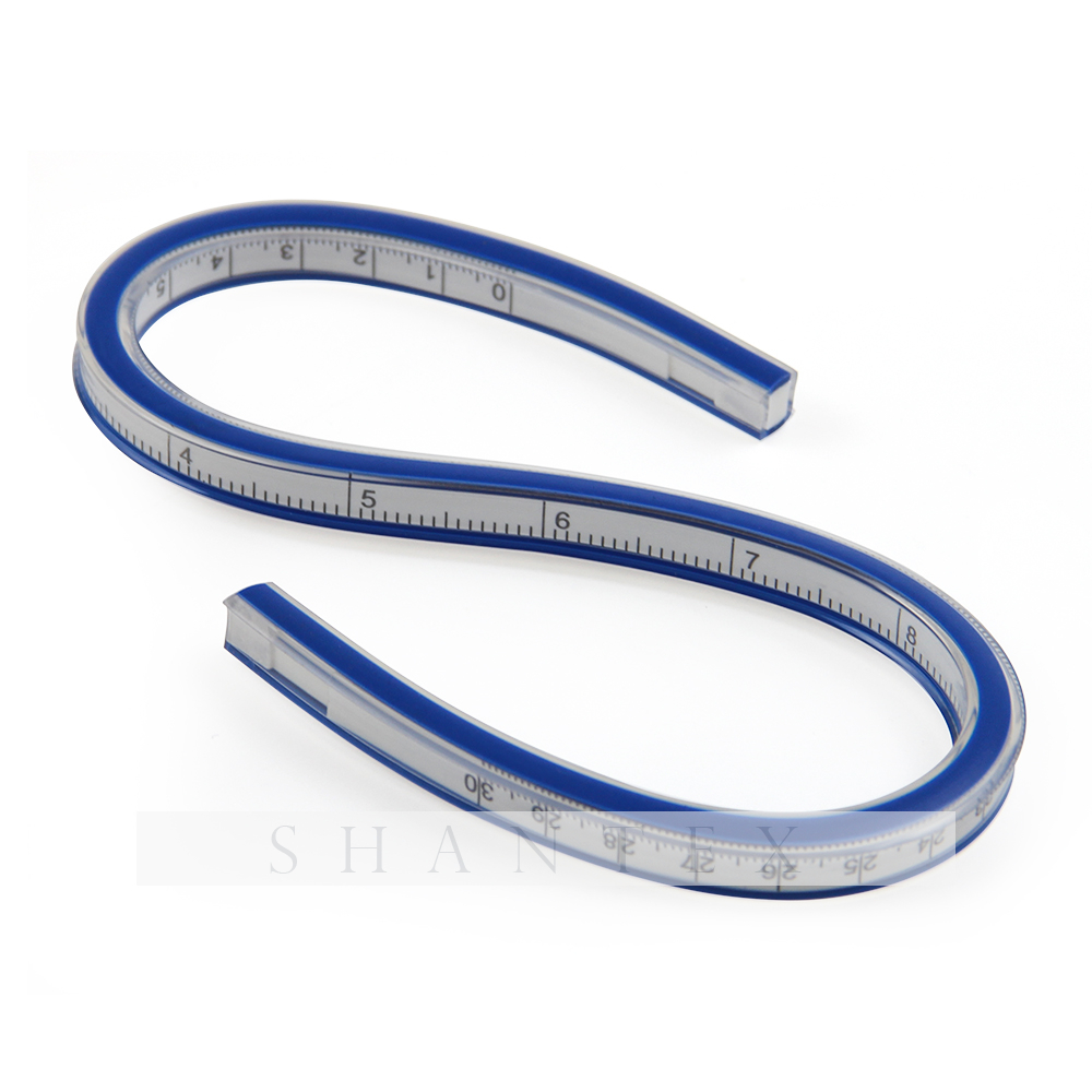 Regla de curva flexible de medición de plástico de 30 cm para pintura de arte y diseño de ingeniería